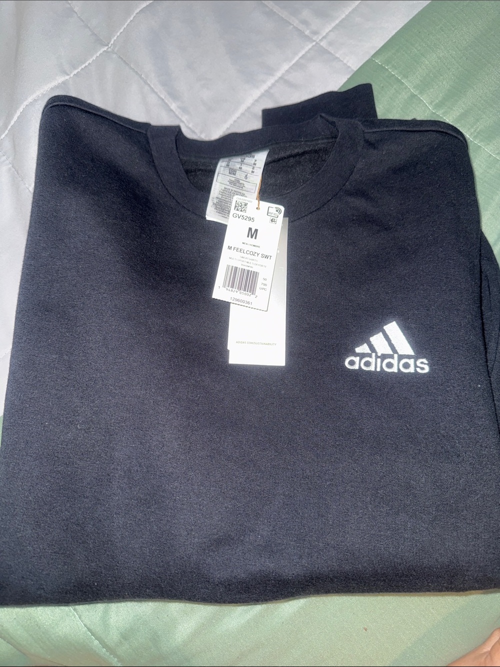 adidas Black Crewneck Sweatshirt with White Logo